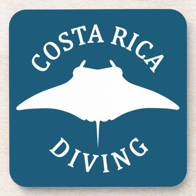 Posavasos Manta Ray Silhouette - Buceo Scuba en Costa Rica (Frente)