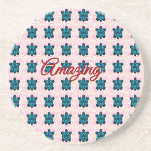 Posavasos Manta Sherpa con patrón de tortuga personalizado
