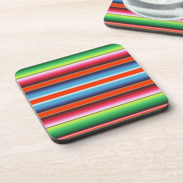 Posavasos Manta tradicional del mexicano de la fiesta de (Lado Izquierdo)