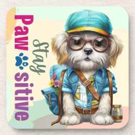 Posavasos Mantén A Un Perro Apacible Con Mochila