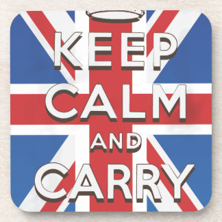 Posavasos Mantén la calma y sigue adelante Bandera británica