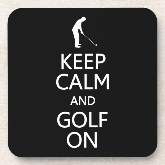 Posavasos Mantener la calma y el golf en las galerías de col (Frente)