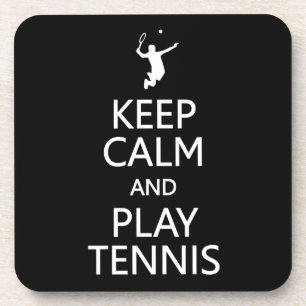 Posavasos Mantener la calma y jugar Tenis personalizados de 