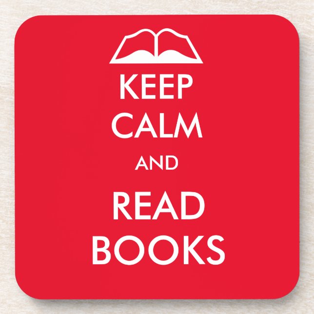 Posavasos Mantener la calma y leer libros (Frente)