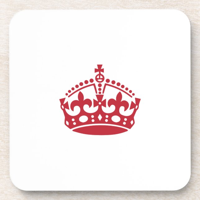 Posavasos Mantener la corona roja de victoria tranquila (Frente)