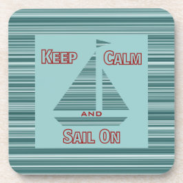 Posavasos Mantenga la calma y la vela en el juego de las cub