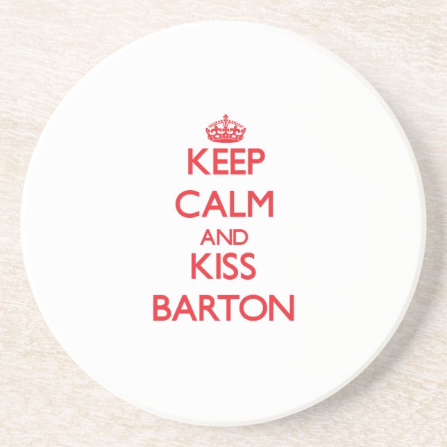 Posavasos Mantenga tranquilo y beso Barton (Frente)