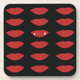 Posavasos Mantente verdadero negro y vampiro rojo