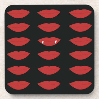 Posavasos Mantente verdadero negro y vampiro rojo