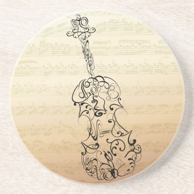 Posavasos Manuscrito de Bach del garrapatos del violín (Frente)