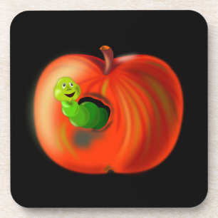 Posavasos Manzana con Gusano