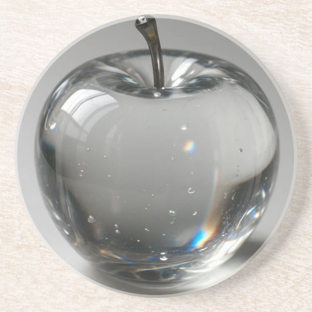 Posavasos manzana lujosa de vidrio (Frente)
