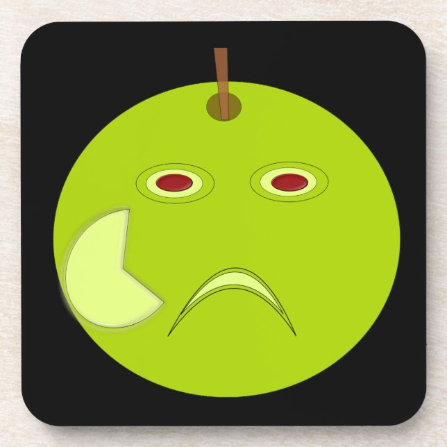 Posavasos Manzana malvada con esparadrapo de corcho de Hallo (Frente)