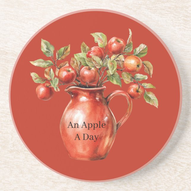 Posavasos Manzanas Florero Rojo (Frente)