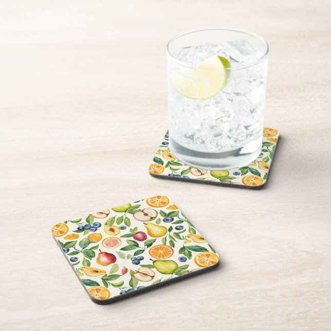 Posavasos Manzanas Peras Arándanos Naranjas Frutas (Lado Derecho)