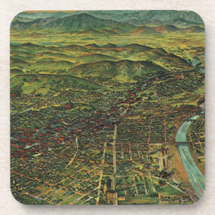 Posavasos Mapa Antiguo de Los Ángeles, California y Río