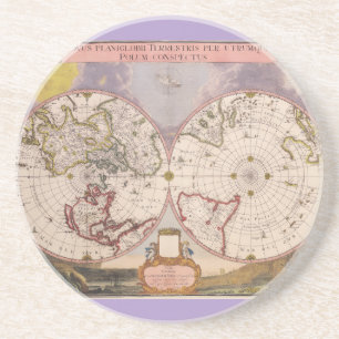 Posavasos Mapa Antiguo del Mundo
