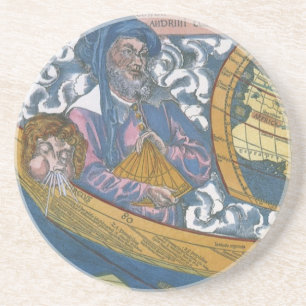 Posavasos Mapa Antiguo del Mundo con Claudio Ptolomeo, 1507