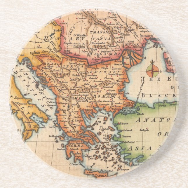 Posavasos Mapa antiguo inspirado (2) (Frente)