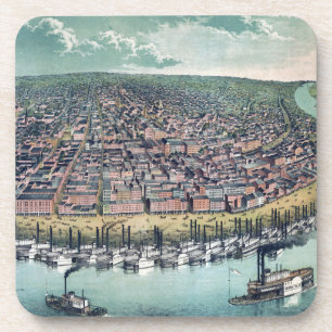 Posavasos Mapa Antiguo Saint Louis Missouri Río Mississippi