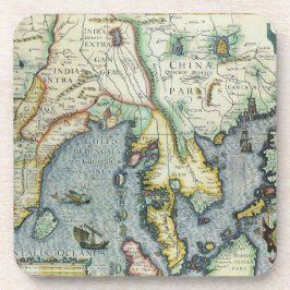 Posavasos Mapa asiático antiguo del siglo XVII, Mercator / H