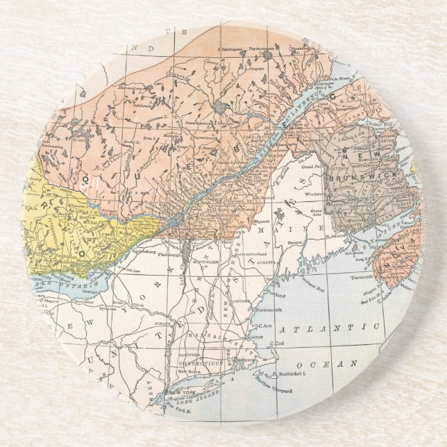 POSAVASOS MAPA: CANADÁ DEL ESTE (Frente)