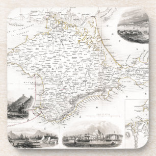 Posavasos MAPA: CRIMEA, c1855