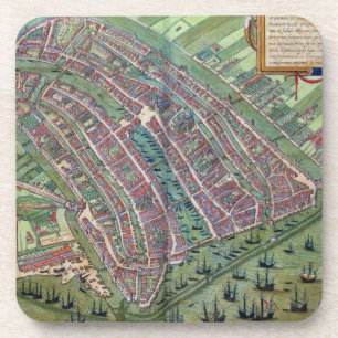Posavasos Mapa de Amsterdam, de 'Civitates Orbis Terrarum