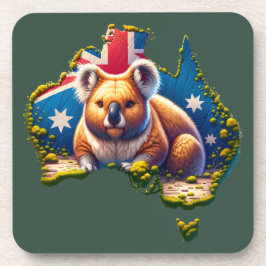 Posavasos Mapa de bandera de Australia Koala Bear