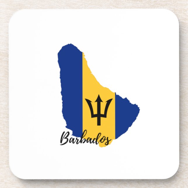 Posavasos Mapa de bandera de Barbados (Frente)