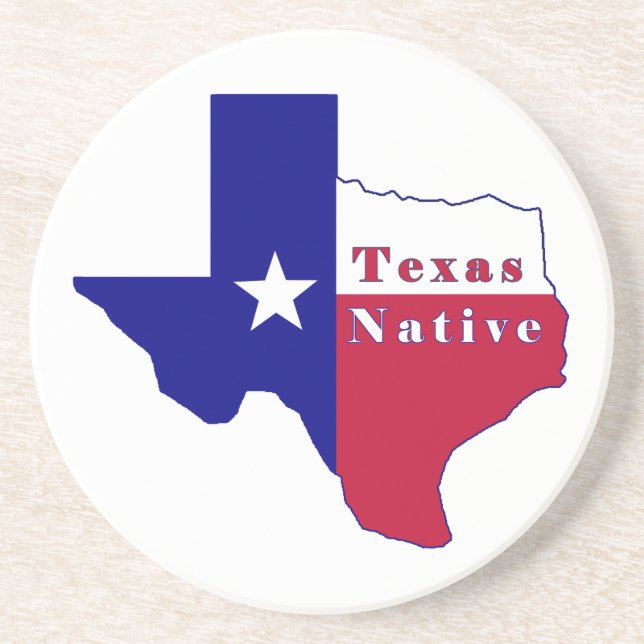 Posavasos Mapa de bandera nativa de Texas (Frente)