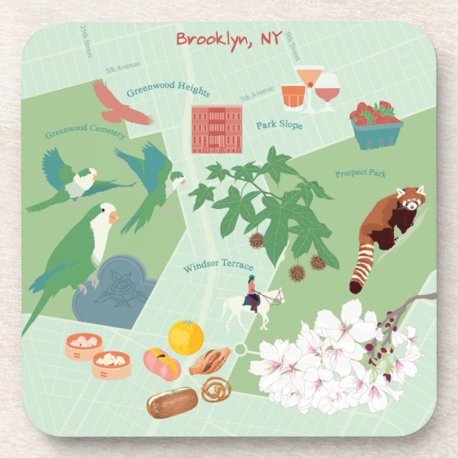 Posavasos Mapa de Brooklyn (Frente)