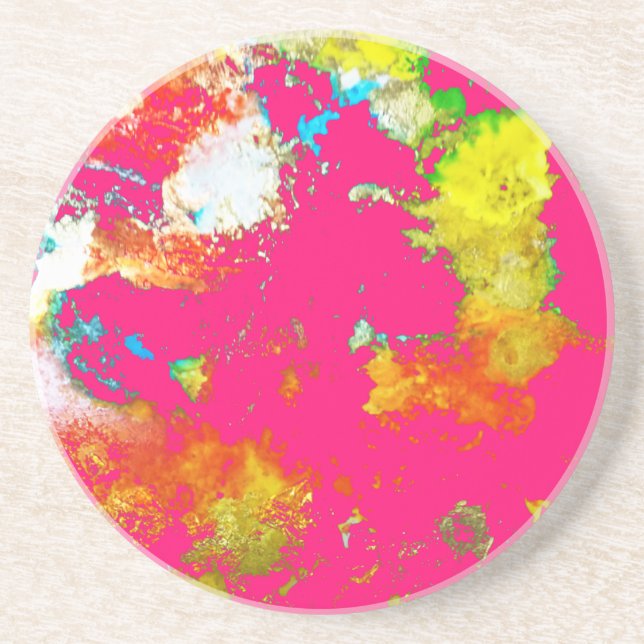Posavasos Mapa de calor rosado caliente (Frente)