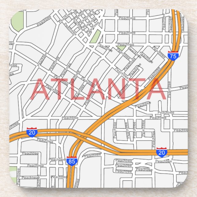 Posavasos Mapa de camino de Atlanta Peachtree (Frente)
