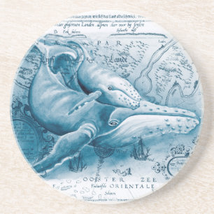 Posavasos Mapa de cosecha azul Humpbacks