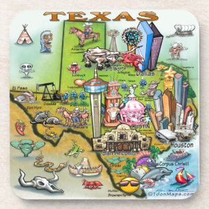 Posavasos Mapa de diversiones de Texas