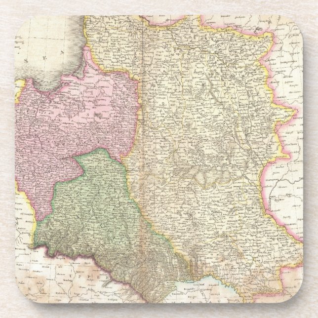 Posavasos Mapa de época de Polonia (1818) (Frente)