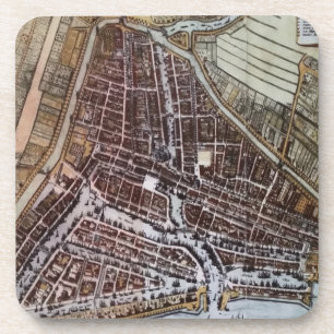 Posavasos Mapa de la ciudad de Réplica de Rotterdam 1652