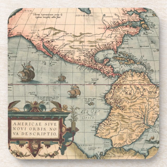 Posavasos Mapa de la época de Norteamérica (Frente)