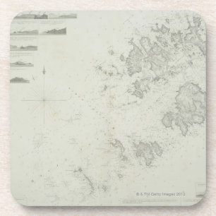 Posavasos Mapa de las islas de Scilly en Gran Bretaña