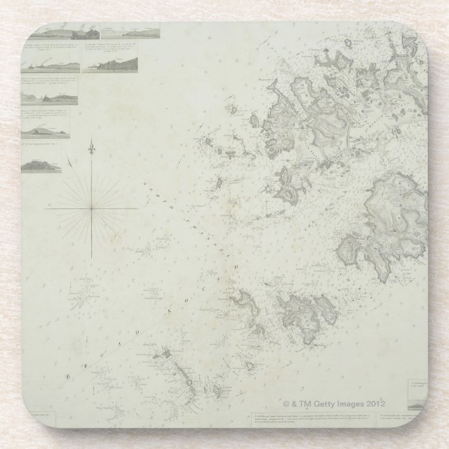 Posavasos Mapa de las islas de Scilly en Gran Bretaña (Frente)