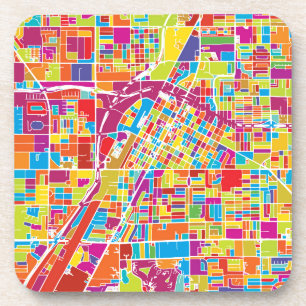 Posavasos Mapa de Las Vegas colorido, Nevada