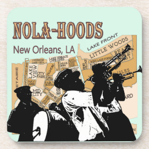 Posavasos Mapa de los barrios de Nueva Orleans, NOLA_HOODS