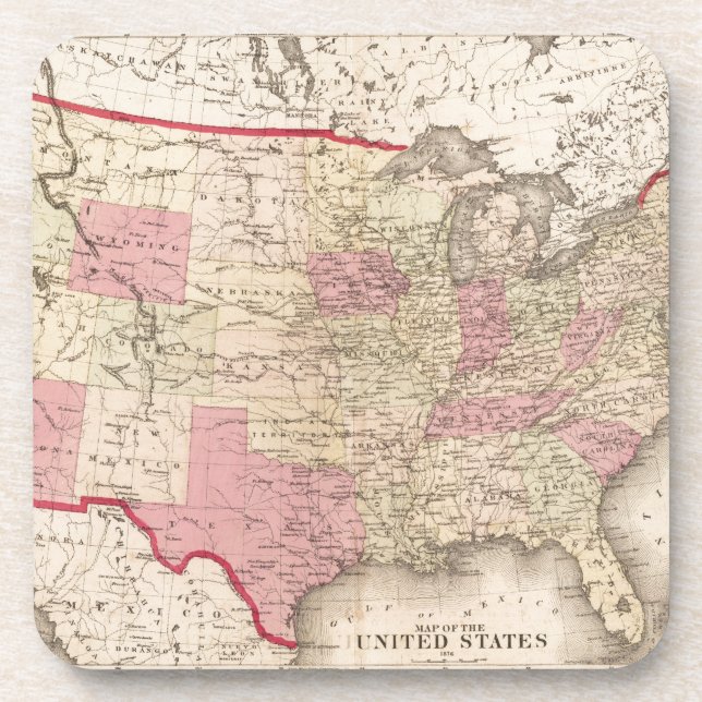 Posavasos Mapa de los Estados Unidos 5 (Frente)