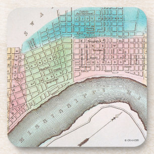 Posavasos Mapa de New Orleans, 1837