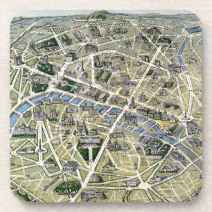 Posavasos Mapa de París durante el período de los Grands
