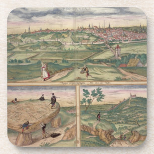 Posavasos Mapa de Poitiers, de "Civitates Orbis Terrarum" b