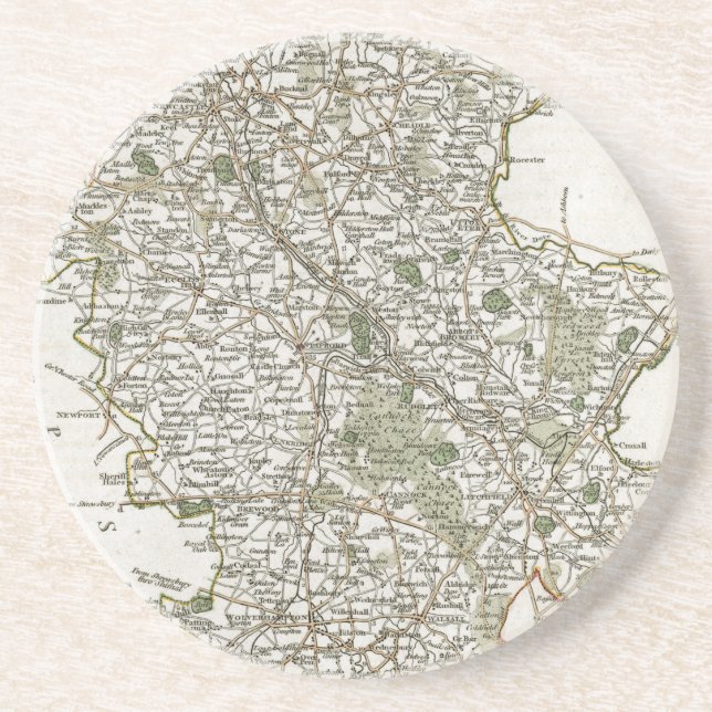POSAVASOS MAPA DE STAFFORDSHIRE, 1793 (Frente)