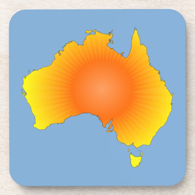 Posavasos Mapa de Sunny Australia (Frente)