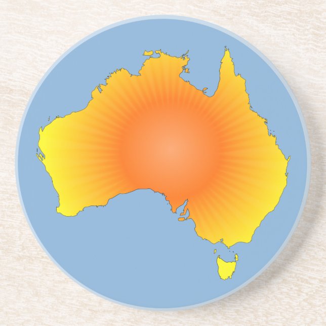 Posavasos Mapa de Sunny Australia (Frente)